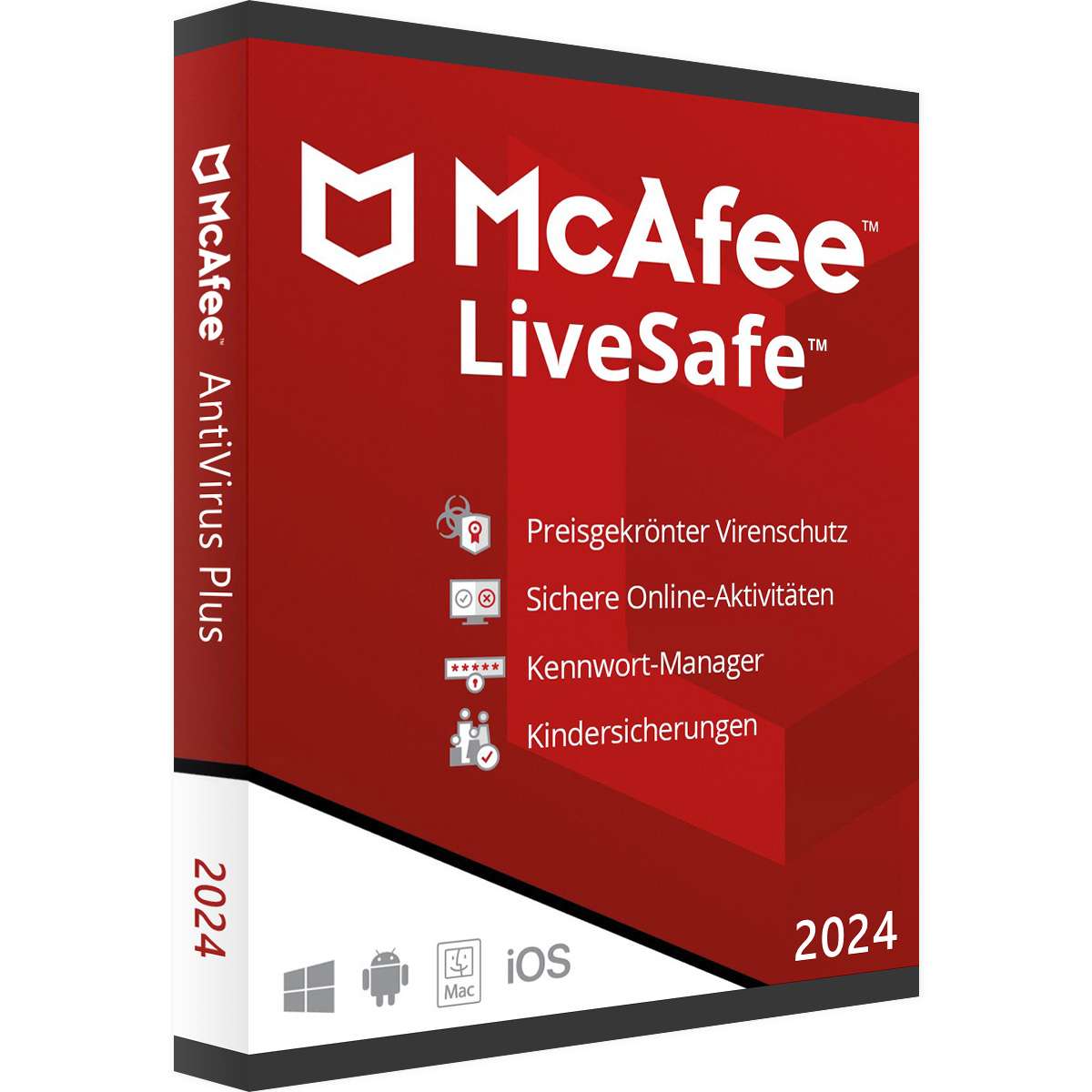 McAfee Livesafe 2025 1 Gerät 1 Jahr für Mac/Windows/Tablet