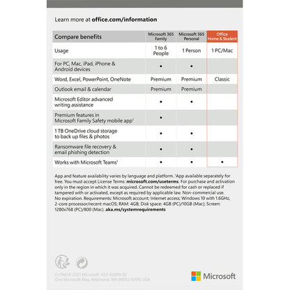 Microsoft Office 2021 Home and Student für MAC